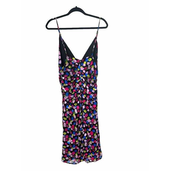 NBD Revolve Dress XL Josefien Ruched Multi Color Dot Print Midi Black Sleeveless - Picture 7 of 11